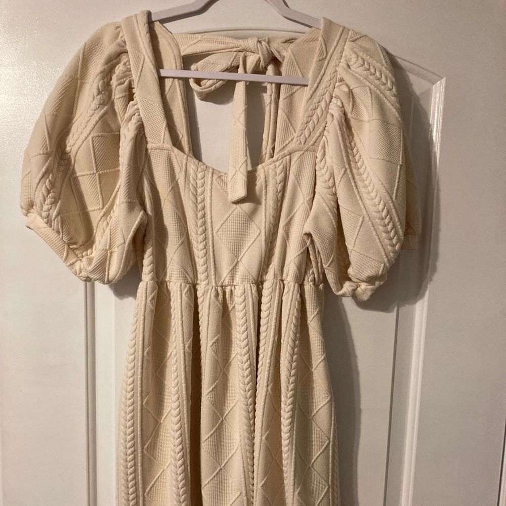 Off White Boutique Puff Sleeve Dress